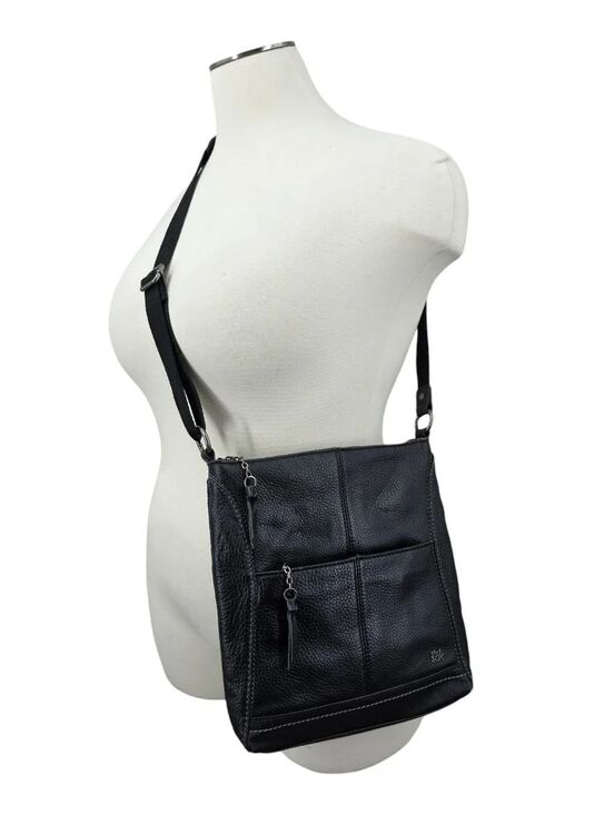The Sak Handbags - The Sak Lucia Black Pebbled Leather Crossbody Bag Purse Handbag